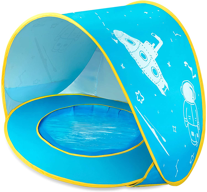 baby pool beach tent blue