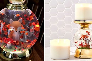 FOREST FRIENDS WATER GLOBE candle holder