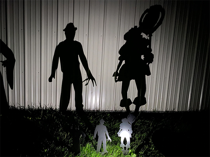halloween metal yard stakes life-size shadows