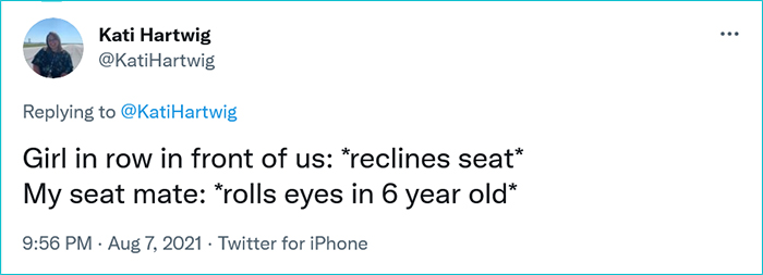 little girl one-liners in-flight decorum reclining seat