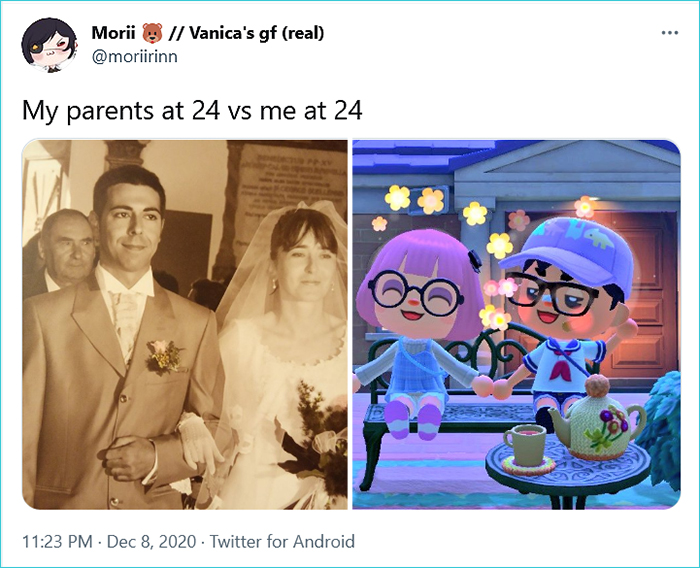 my parents vs me morii