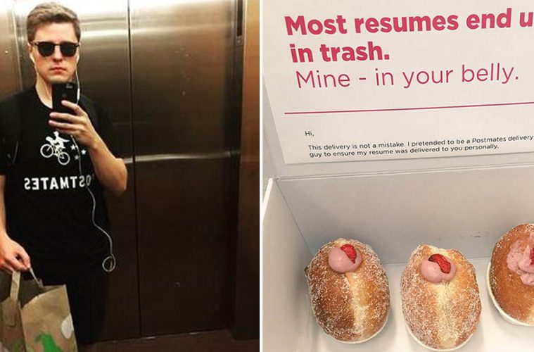 Résumé in box of donuts