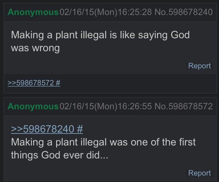 technically true illegal plant god