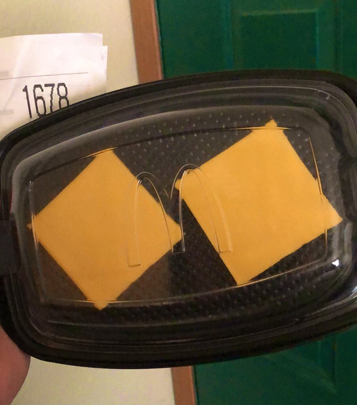 things gone wrong mcdonalds delivery two slices of cheese
