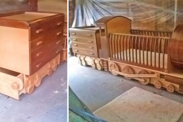 Wooden Train crib